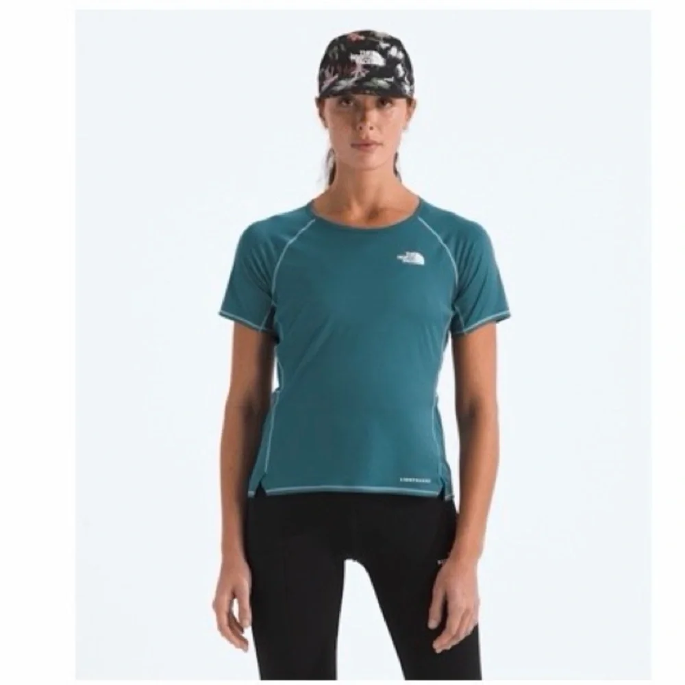 The North Face Women’s Medium Sunriser Short-Sleeve Space Blue Teal NWT Perform - Picture 7 of 8